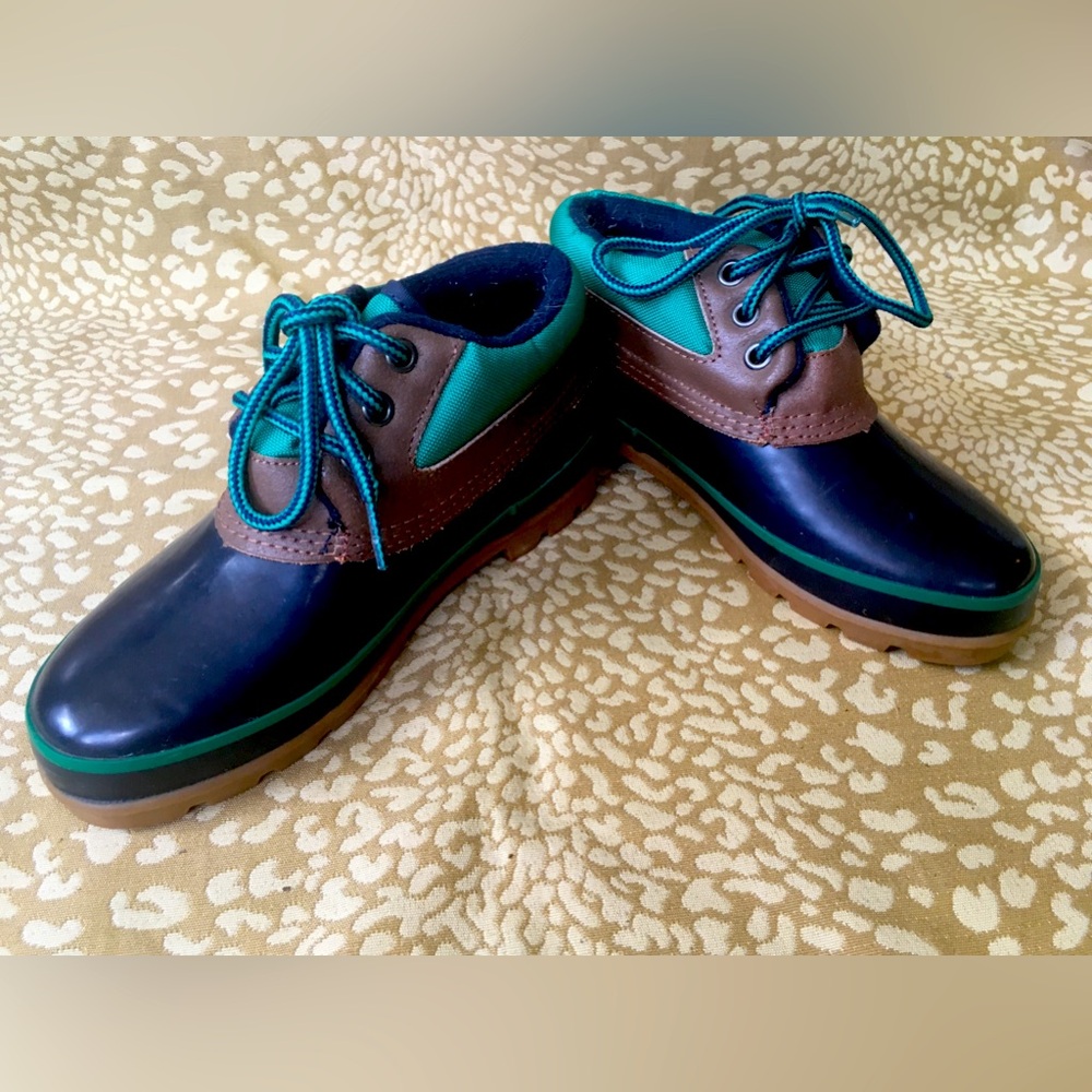 Donner Mountain Ankle Duck Boots - Teal and Navy - Size 5